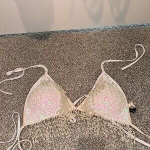 Lumi Shop Sequin Fringe Bikini Top